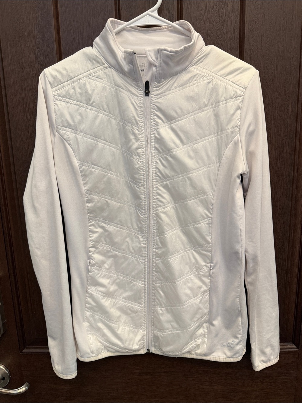 bcg White Quilted Full-Zip Jacket